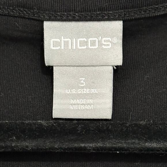 Chicos black Heart tunic Top 3/4 sleeve XL 3 - Picture 8 of 8